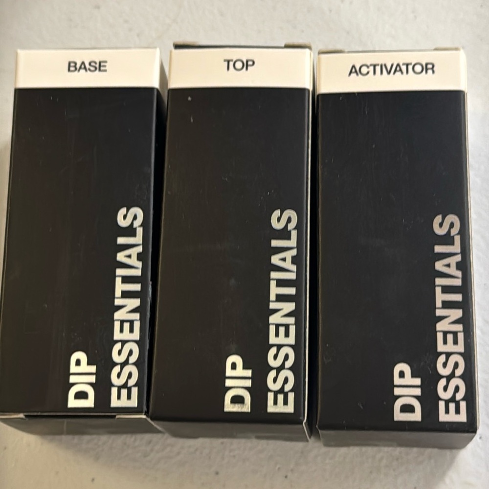 Nail boo dip essentials base, activator and top coats. New